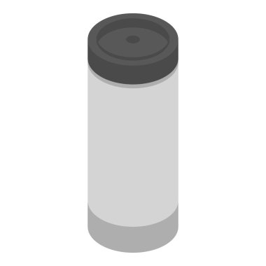 Plastik termos simgesi, isometrik stil