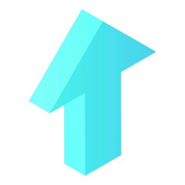 Yukarı ok simgesi, isometrik stil