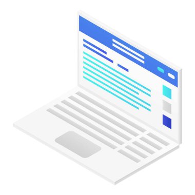 Laptop simgesi, izometrik biçim