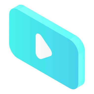 Mavi video simgesi simgesi, izometrik stil