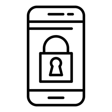 Akıllı telefon ekran simgesine kilitle, anahat stili