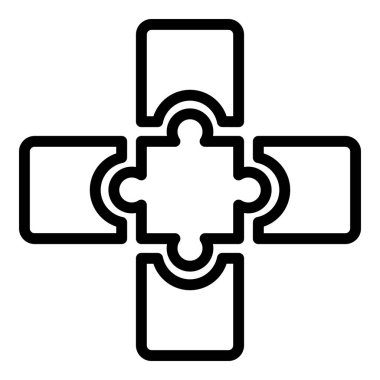 Jigsaw kombinasyon simgesi, anahat stili