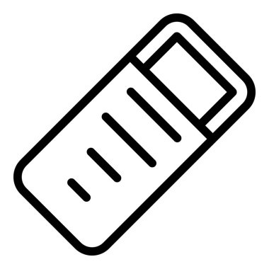 Dikdörtgen bebek beşiği simgesi, anahat stili