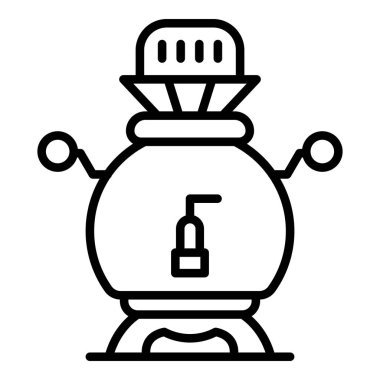 Gümüş samovar simgesi, anahat tarzı