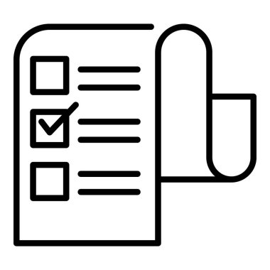 Uzun onay kutusu listesi simgesi, anahat stili