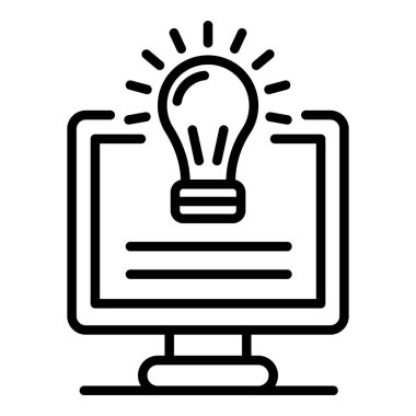 Ekran simgesinde ampul, anahat stili