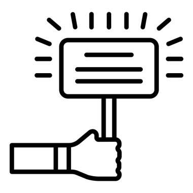 El afiş protesto simgesi, anahat tarzı