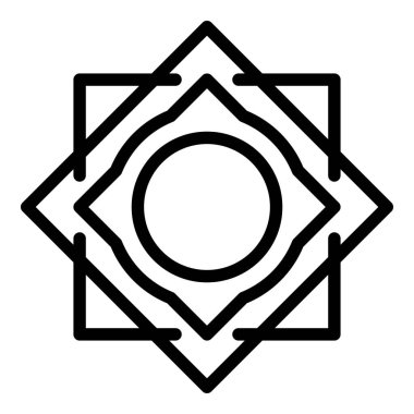 Kare daire simya simgesi, anahat stili