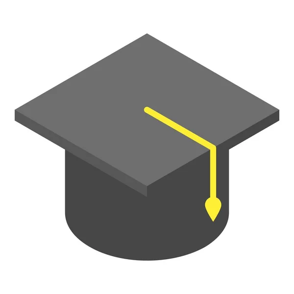 Academic cap icon, isometric style — 스톡 벡터