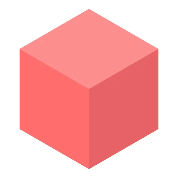 Icono de cubo rojo, estilo isométrico — Archivo Imágenes Vectoriales