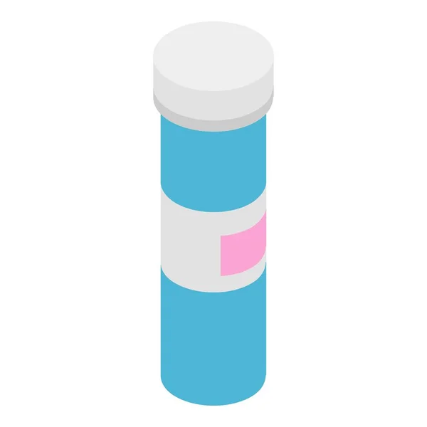Blue tube for vitamins icon, isometric style