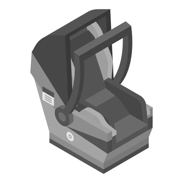 Icono de asiento de coche infantil gris, estilo isométrico — Archivo Imágenes Vectoriales