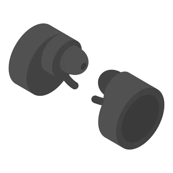 Round wireless headphones icon, isometric style — Stock Vector