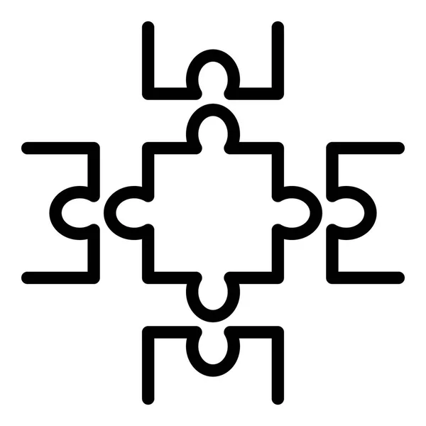 Komplettes Puzzle-Symbol, Umrissstil — Stockvektor