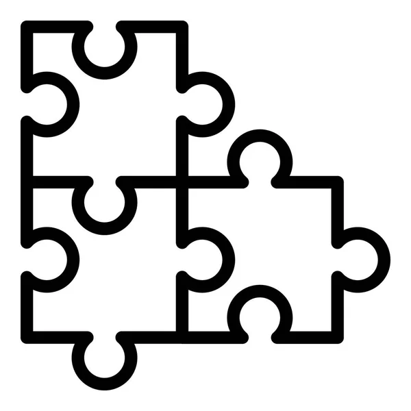 Puzzle icono del partido, estilo de esquema — Vector de stock