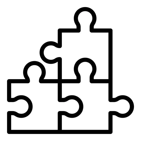 Jigsaw maç simgesi, anahat stili — Stok Vektör