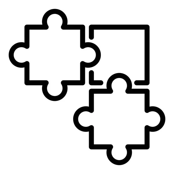 Puzzle-Ikone, Umrissstil — Stockvektor