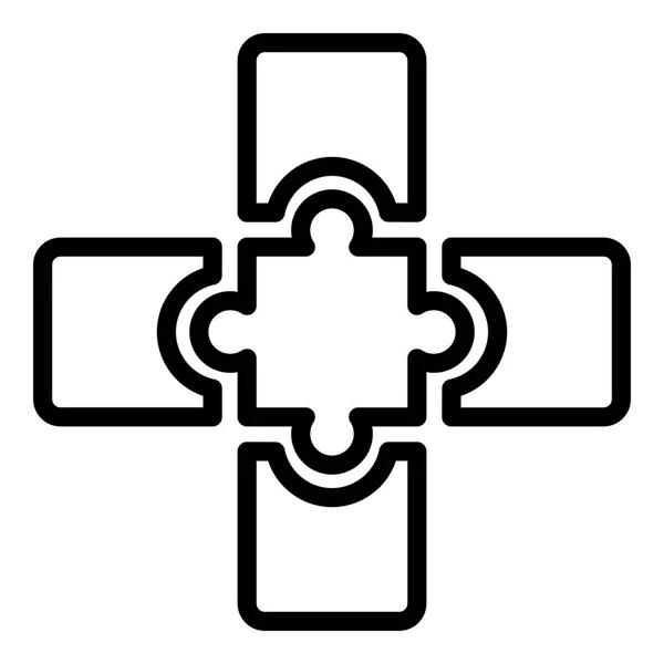 Icono de combinación de rompecabezas, estilo de esquema — Archivo Imágenes Vectoriales