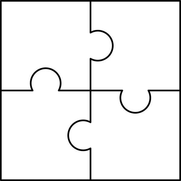 Puzzle-Muster, Umrissstil — Stockvektor