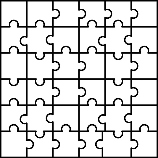 Puzzle-Kombinationsmuster, Umrissstil — Stockvektor