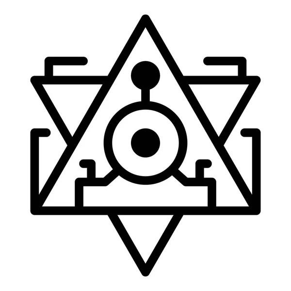Symbol alchymie pyramidy, styl obrysu — Stockový vektor