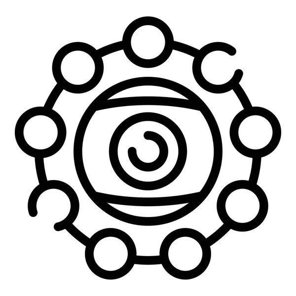 Icono de alquimia ocular, estilo de contorno — Vector de stock