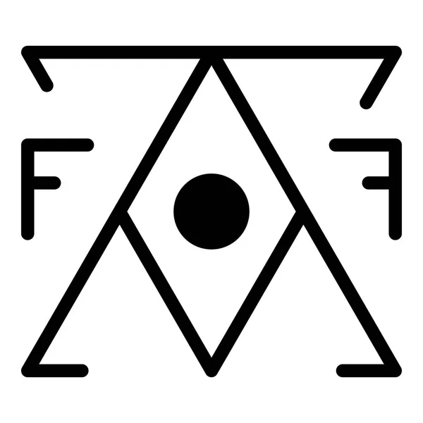 Mystère alchimie pyramide icône, style contour — Image vectorielle