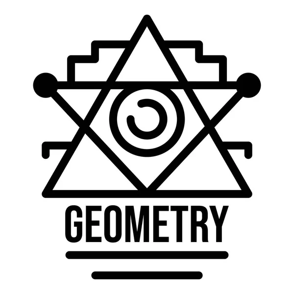 Icône géométrie alchimie, style contour — Image vectorielle