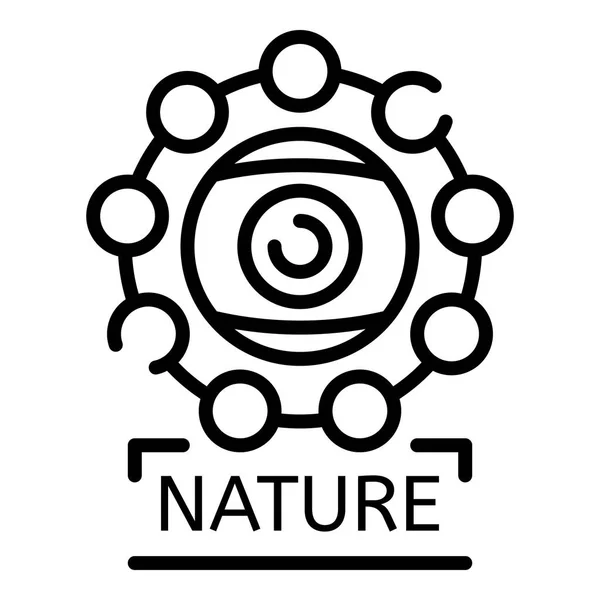 Alquimia icono de la naturaleza, el estilo del esquema — Vector de stock