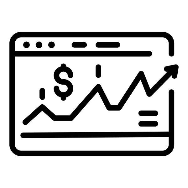 Web investor money icon, outline style — Stock Vector