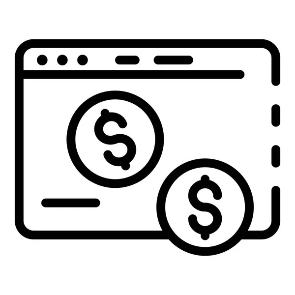 Page Web argent investisseur icône, style contour — Image vectorielle