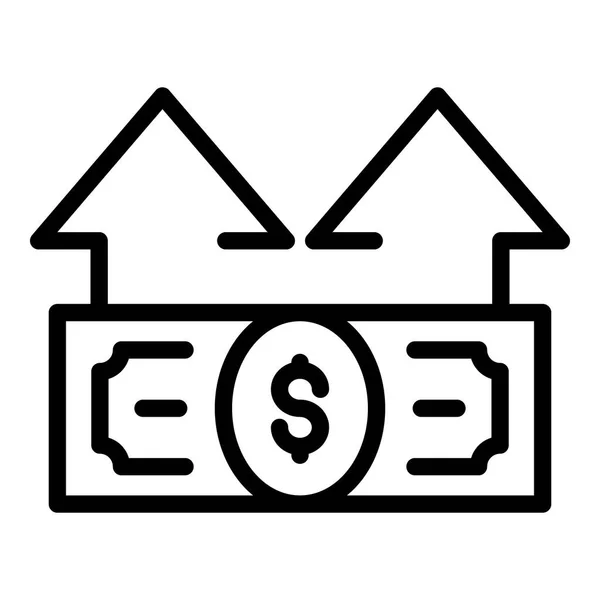 Icono de inversor de billetes de dinero, estilo de esquema — Vector de stock