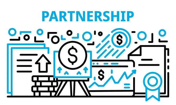 Banner der Partnerschaft finanzieren, Stil skizzieren — Stockvektor