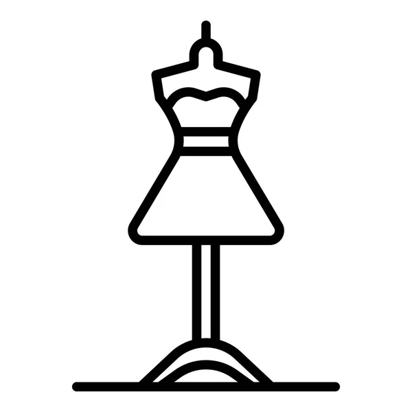 Jurk op een mannequin pictogram, omtrek stijl — Stockvector