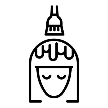 Fırça saç boyama simgesi, anahat stili