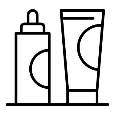 Saç boyası krem tüp simgesi, anahat tarzı