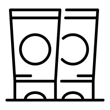 El krem tüpleri simgesi, anahat tarzı