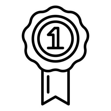 Pet birincilik madalya simgesi, anahat tarzı