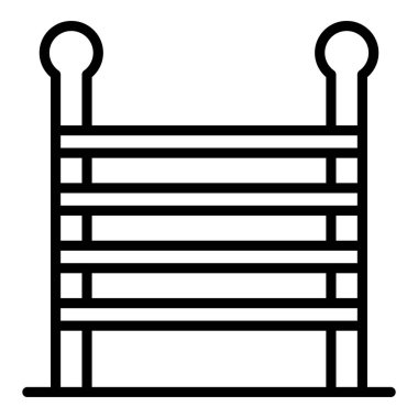 Ahşap merdiven simgesi, anahat stili