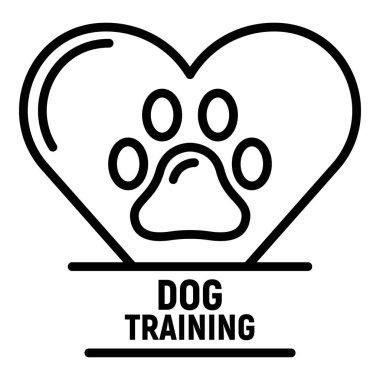 Kalp logosu köpek pençe, anahat tarzı