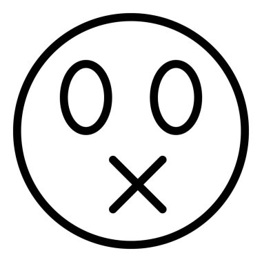 Çapraz ağız gülen simgesi, anahat tarzı