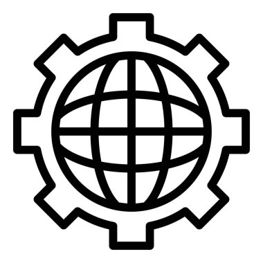 Küre dişli simgesi, anahat tarzı