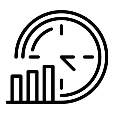 Grafik ve saat simgesi, anahat stili