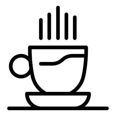 Sıcak kahve simgesi fincan, anahat tarzı