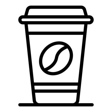 Plastik bardak kahve simgesi, anahat stili