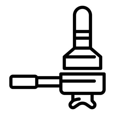 Kahve tutucu ve basın simgesi, anahat stili