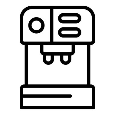 Plastik kahve makinesi simgesini, anahat stili