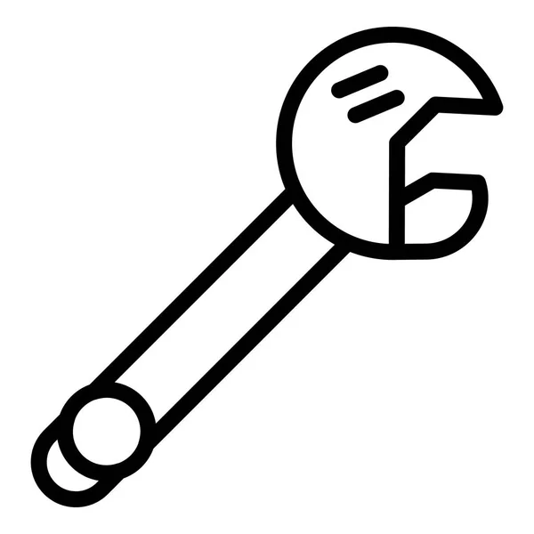 Icono de llave inglesa ajustable, estilo de contorno — Vector de stock