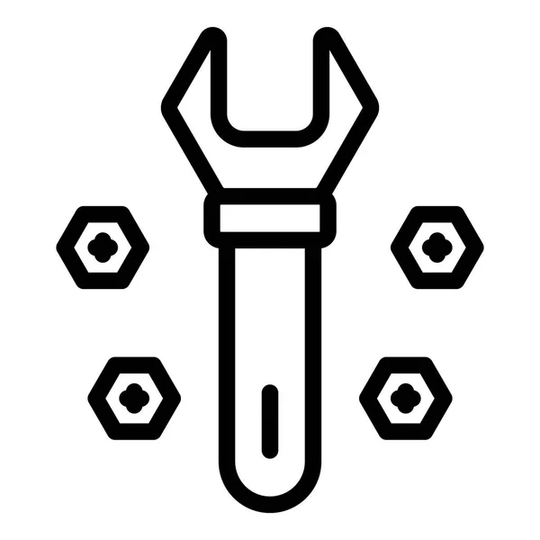 Metal chave parafuso ícone, estilo esboço — Vetor de Stock