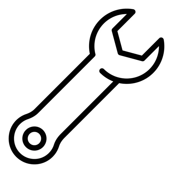 Key wrench icon, outline style — Stock Vector
